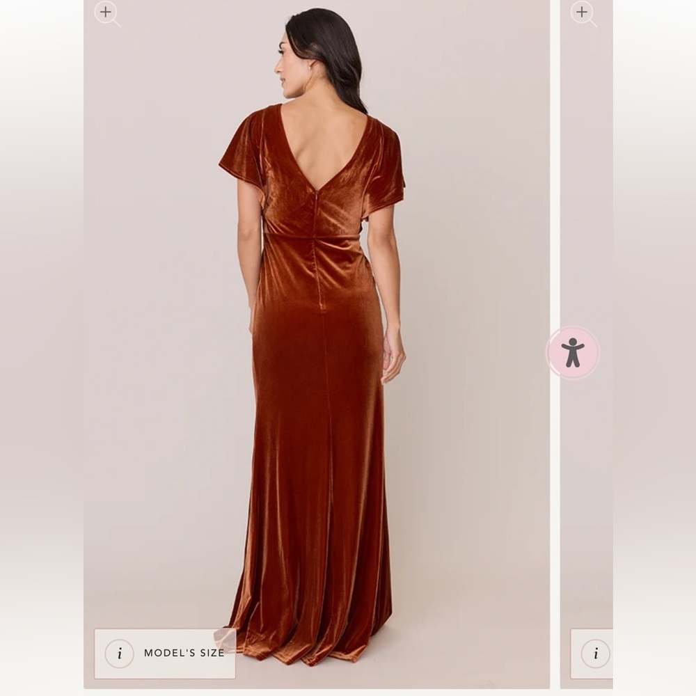 Revelry gween velvet terracotta Rust Maxi Dress size 10 - Picture 4 of 14